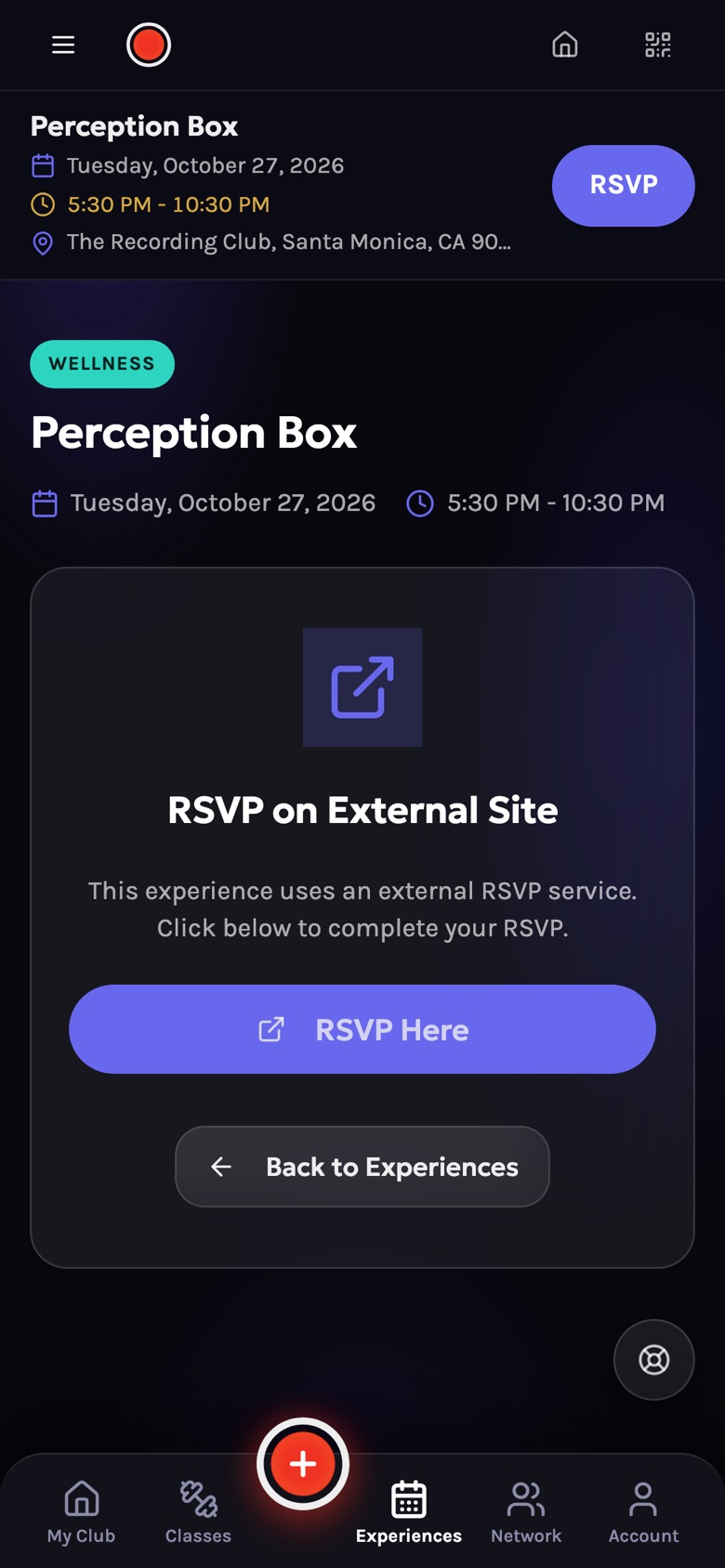 Event page, signed in: RSVP on Partiful (Oct 22 capture)